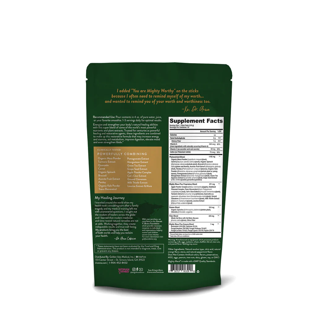 Mighty Maca 16 paquetes individuales para llevar