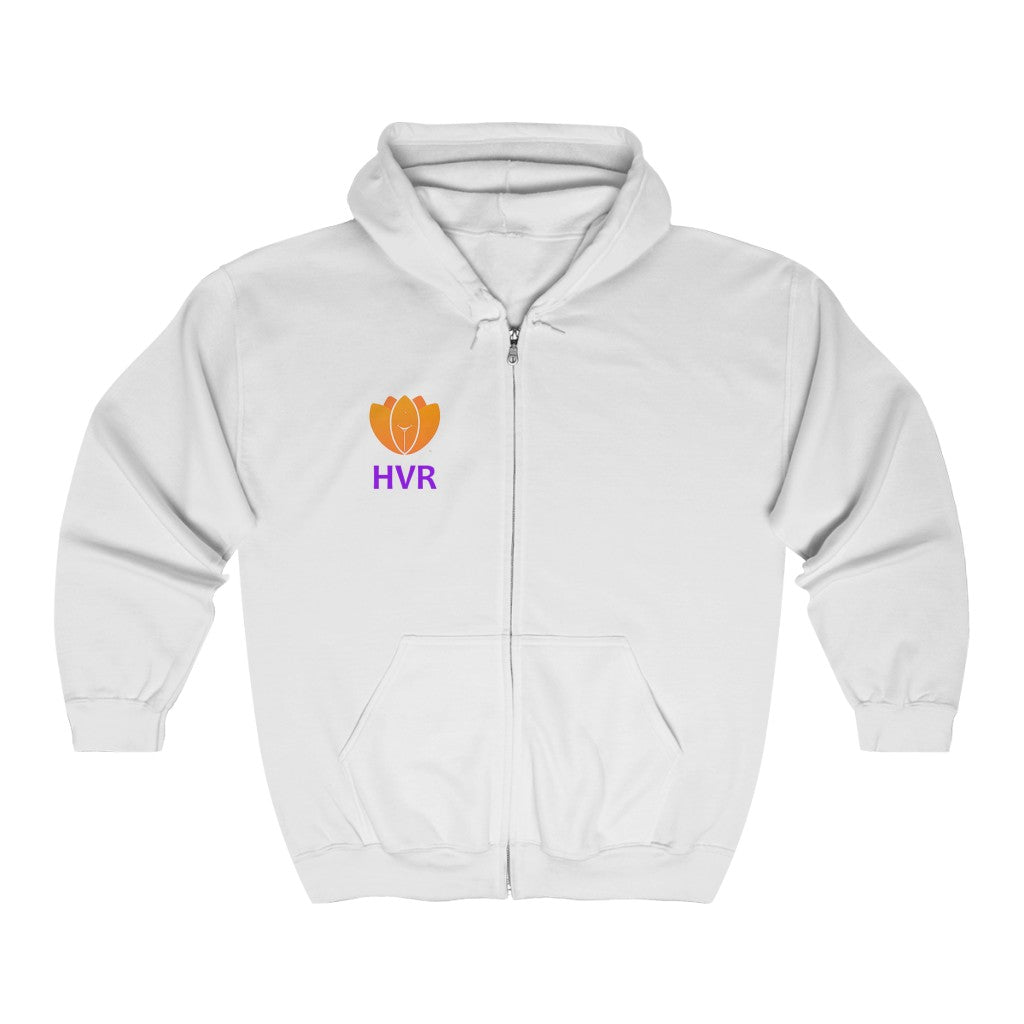 Happy Vagina Rally Logo Unisex Heavy Blend™ Full Zip Hooded Sweatshirt
