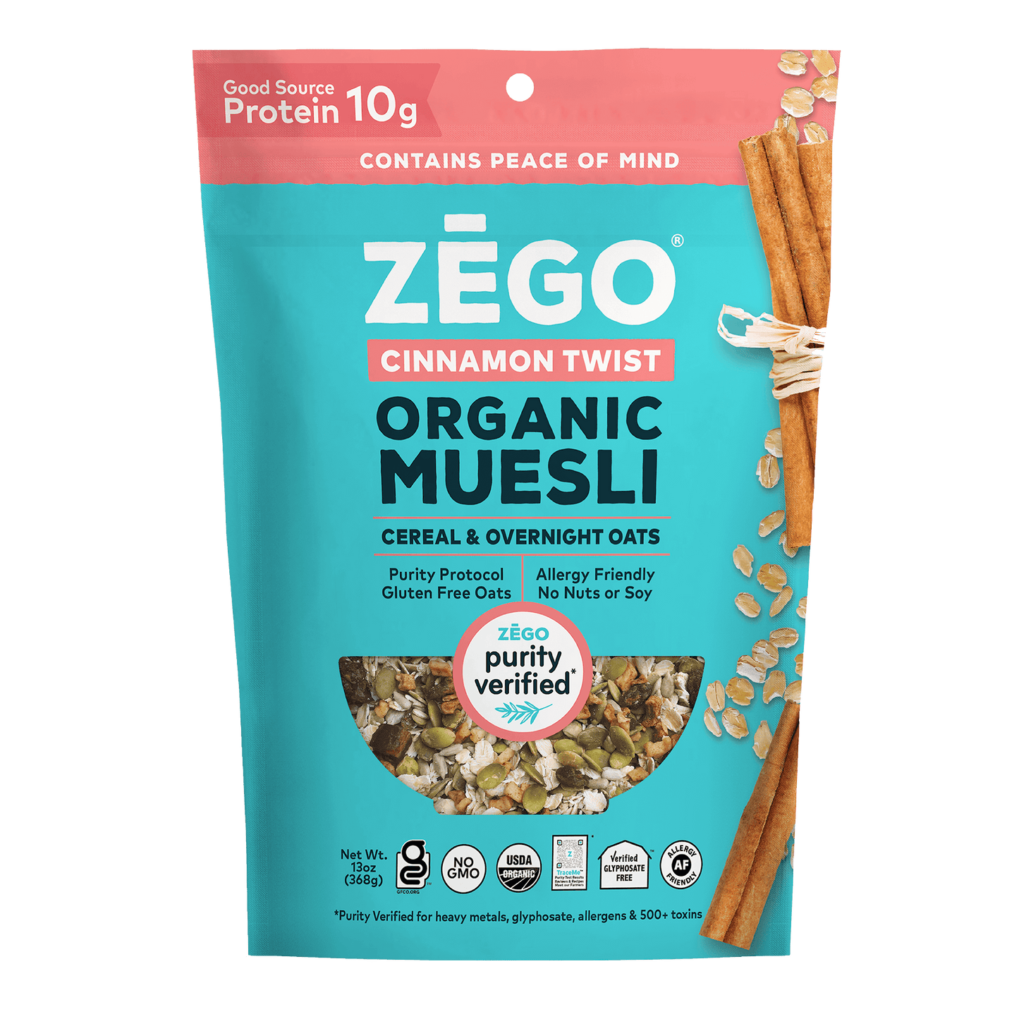 Organic Gluten-Free Muesli: Nut Free Cinnamon Twist (13oz)