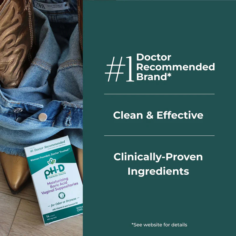 Moisturizing Boric Acid Suppositories by phD  14ccount