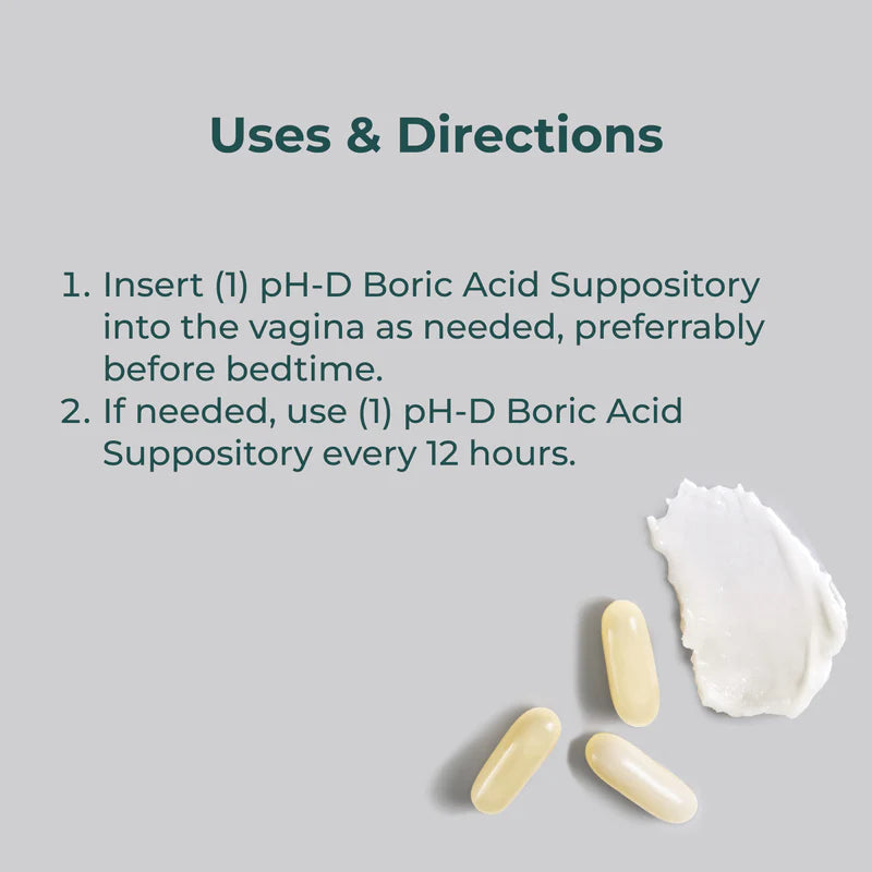 Moisturizing Boric Acid Suppositories by phD  14ccount