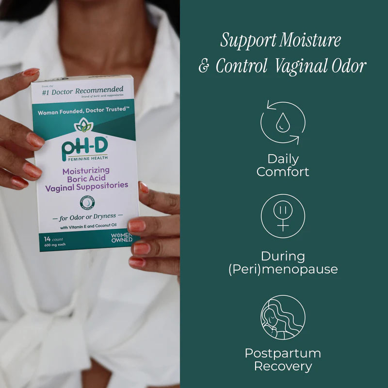 Moisturizing Boric Acid Suppositories by phD  14ccount