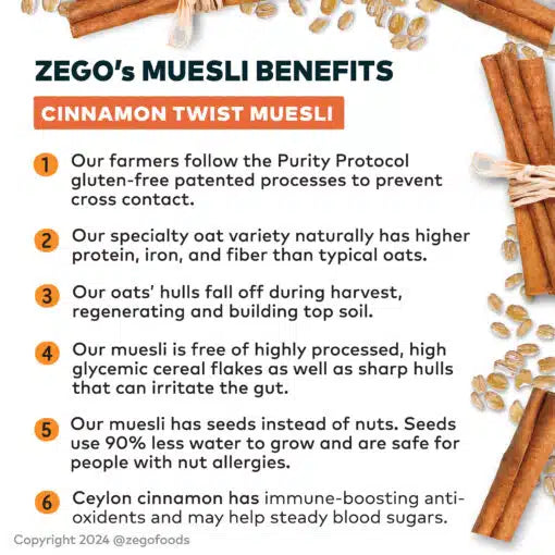 Organic Gluten-Free Muesli: Nut Free Cinnamon Twist (13oz)