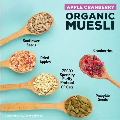 Organic Gluten Free Muesli: Apple Cranberry (13oz)