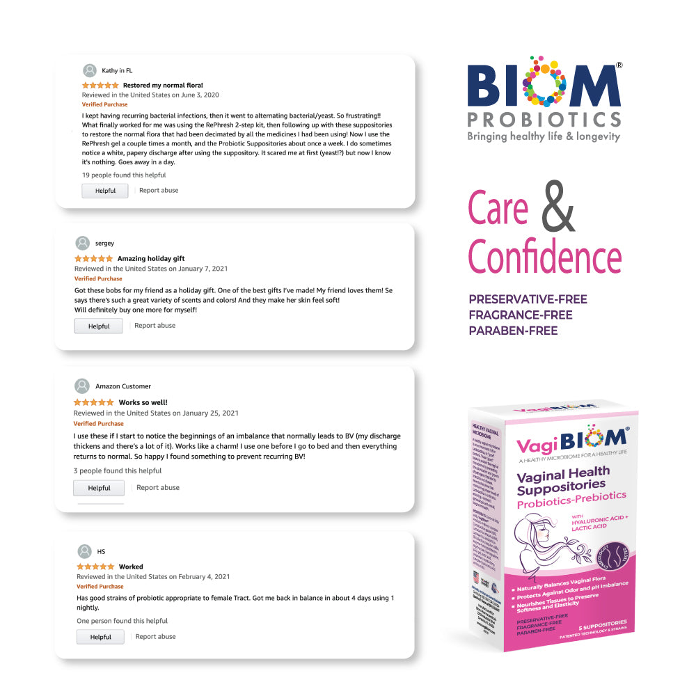 Biom Vaginal Probiotic Suppositories