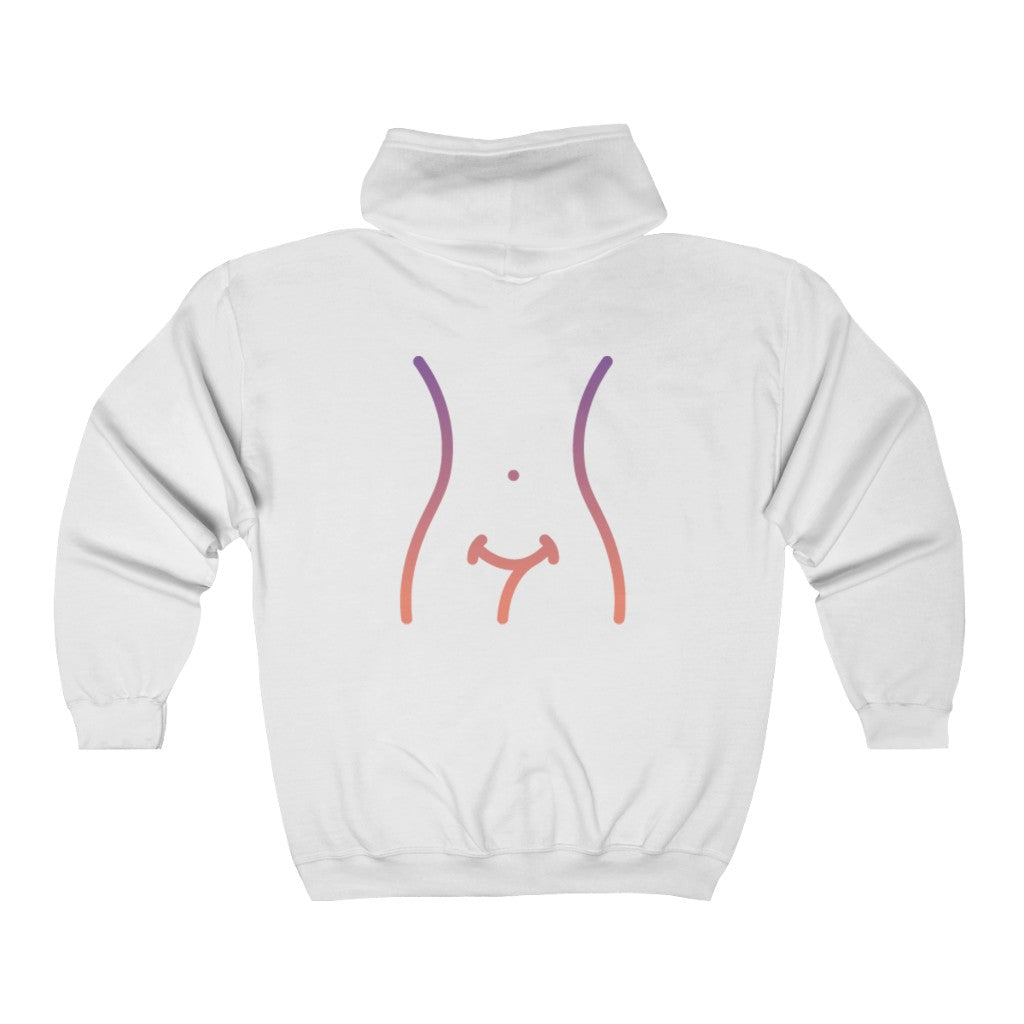 Happy Vagina Rally Logo Unisex Heavy Blend™ Full Zip Hooded Sweatshirt