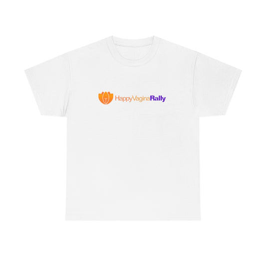 Camiseta de algodón pesado unisex con logotipo de Happy Vagina Rally