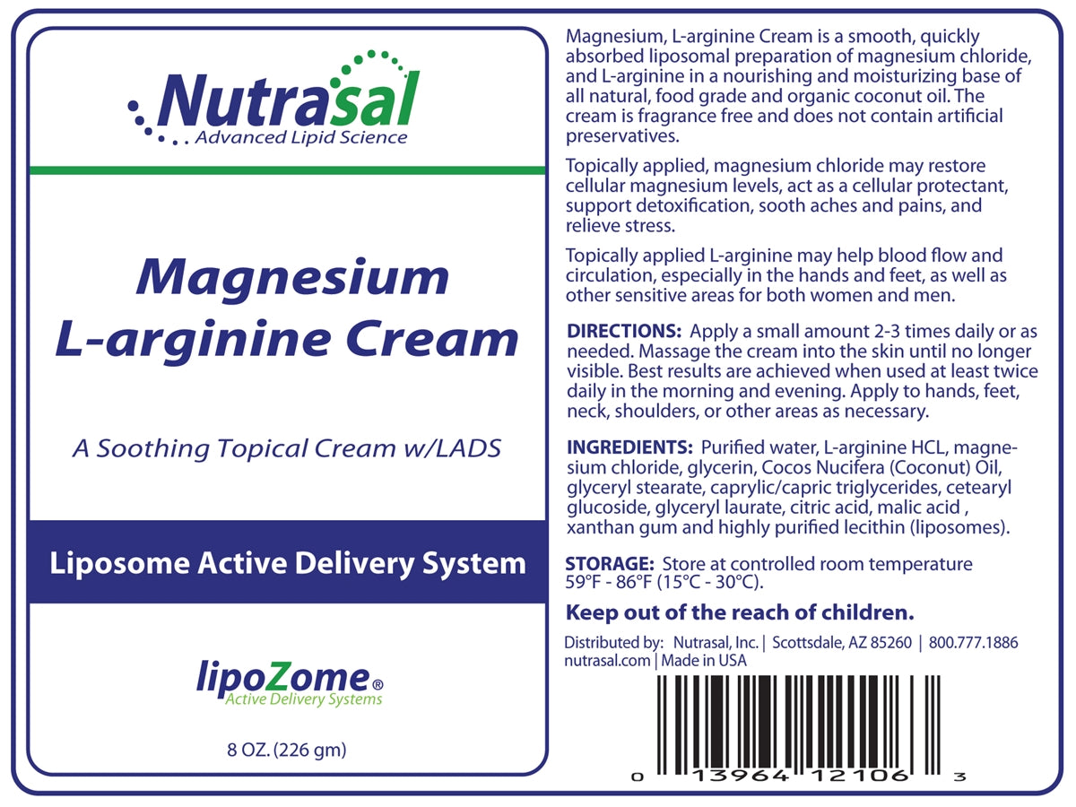 Liposomal Magnesium and L-Arginine Cream
